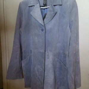 Women's Vintage Washable Lt. Periwinkle Suede Jacket- M